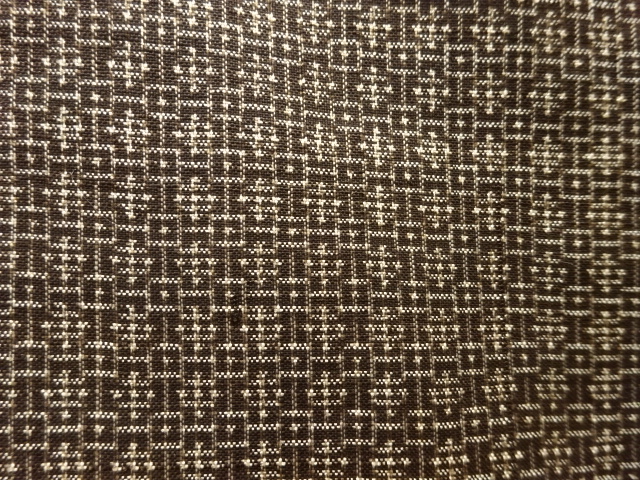 JAPANESE KIMONO / ANTIQUE MENS HAORI / SILK / DORO OSHIMA TSUMUGI / WOVEN GEOMETRIC